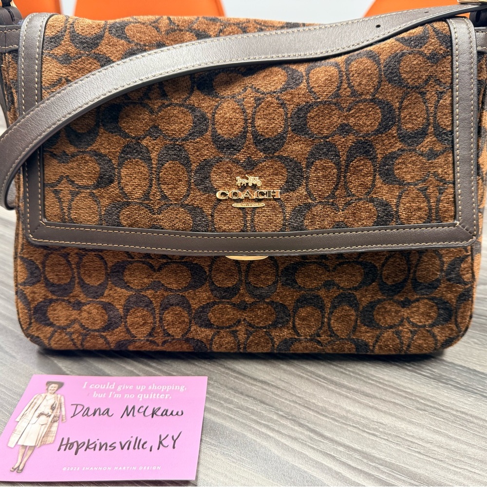 Coach Etta Flap Shoulder Bag in Signature
Chenille CCE58 NWT